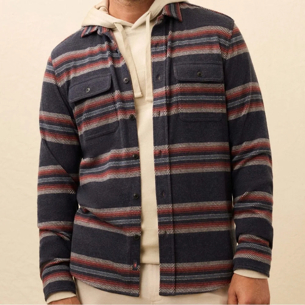 Faherty Legend Sweater Shirt Vintage Scrape  Medium NWT - Picture 4 of 6